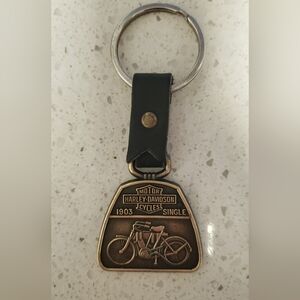 Harley Davidson Vintage Brass Keychain FOB '1987' '1903'